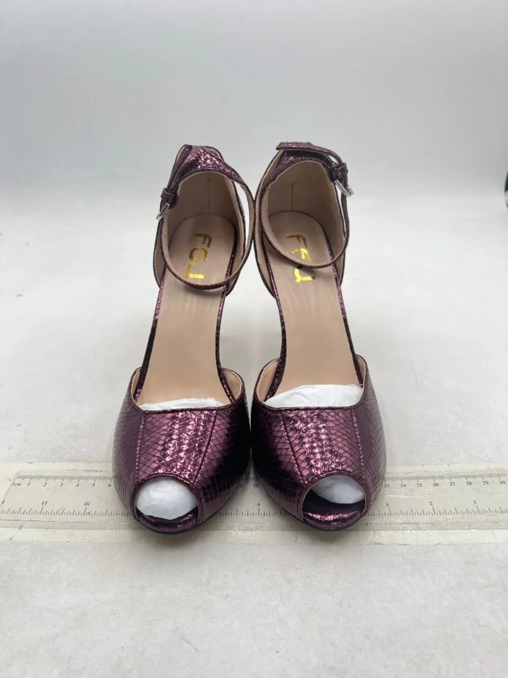 FSJ Purple Stiletto High Heels Sandals Peep Toe Pumps Ankle Straps Bridal Shoes